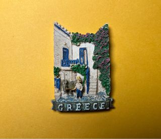 Imán Nevera 3D Grecia Casa Azul