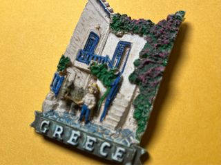 Imán Nevera 3D Grecia Casa Azul