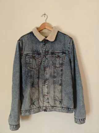 Chaqueta Vaquera Zara Hombre Talla L con Borrego