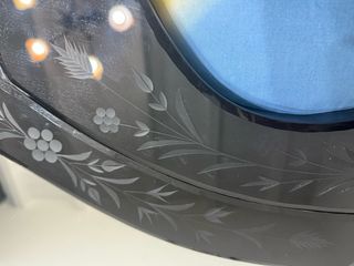 Espejo Veneciano Negro con Diseño Floral