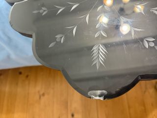 Espejo Veneciano Negro con Diseño Floral