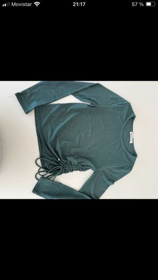 Camiseta Brownie rayas verde/plata