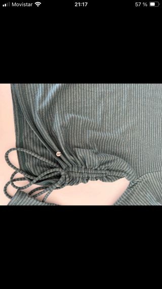 Camiseta Brownie rayas verde/plata