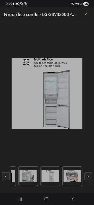 Nevera Frigorífico Combi LG Smart Inox