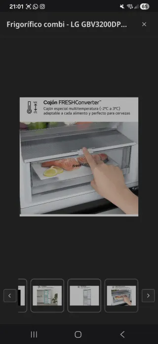 Nevera Frigorífico Combi LG Smart Inox