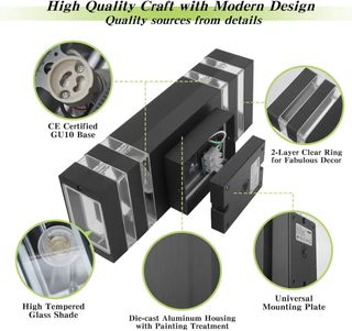 Aplique Exterior Aluminio Negro GU10