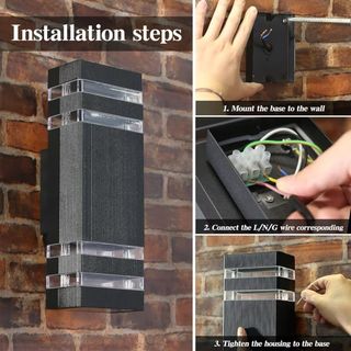 Aplique Exterior Aluminio Negro GU10