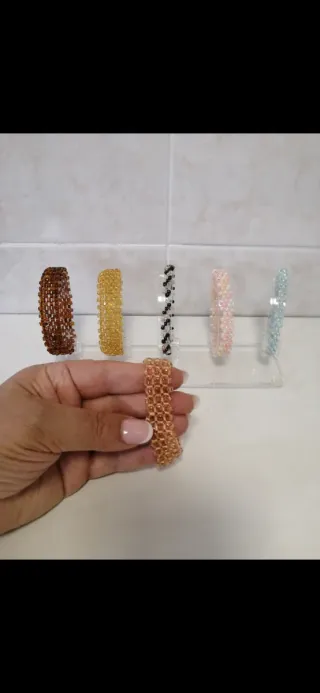 6 pcs Pulsera tejida de cuentas