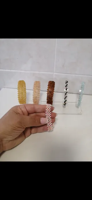 6 pcs Pulsera tejida de cuentas