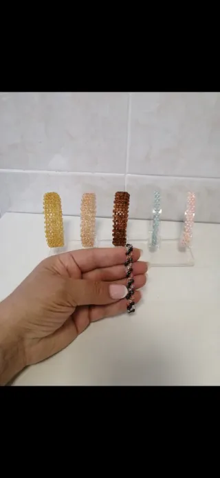 6 pcs Pulsera tejida de cuentas