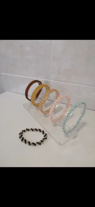 6 pcs Pulsera tejida de cuentas