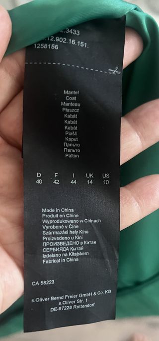 Gabardina S.Oliver Black Label Verde