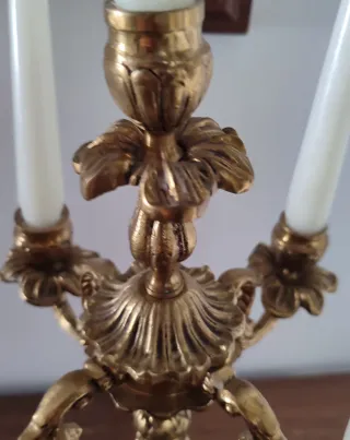 Candelabros de Bronce Dorados