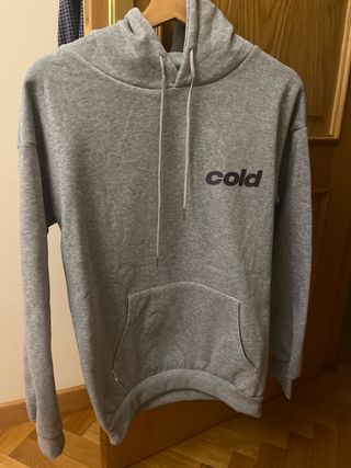 Sudadera gris con logo cold talla S