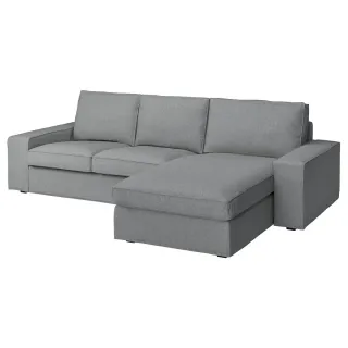 Sofá Chaiselongue IKEA Gris Tela