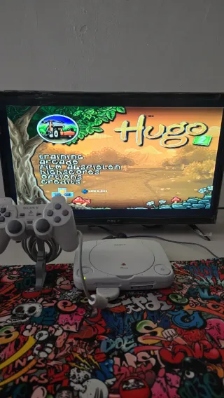 Consola Sony PSone con supporto