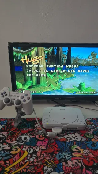 Consola Sony PSone con supporto