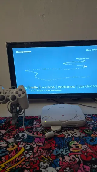 Consola Sony PSone con supporto