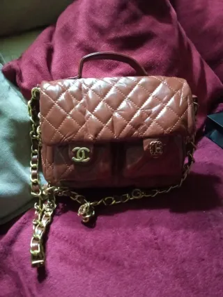 Bolso Chanel Marrón Dorado
