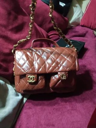 Bolso Chanel Marrón Dorado