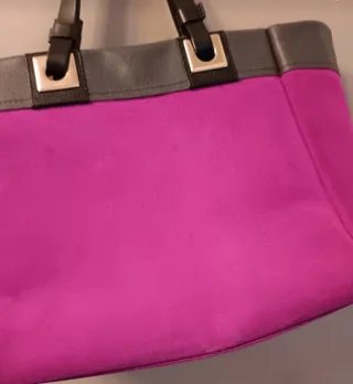 Bolso Furla Reversible en piel gris y ante fucsia