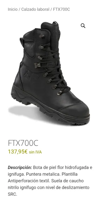 Botas FAL Motosierra Ignífugas Negras