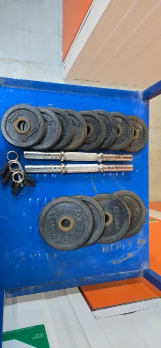 Kit di manubri cromati con dischi