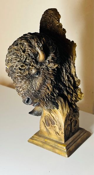 Scultura bufalo vintage