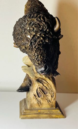 Scultura bufalo vintage