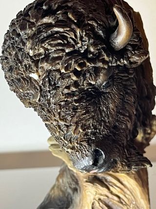 Scultura bufalo vintage