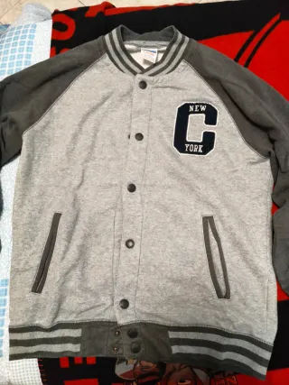 Felpa Champion invernale grigia e nera