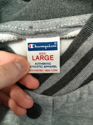 Felpa Champion invernale grigia e nera