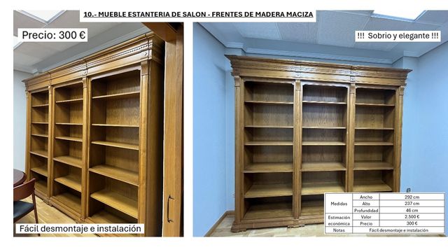Estantería de salón madera maciza