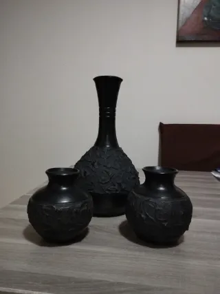 Juego de 3 jarrones negros