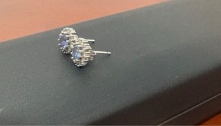 Pendientes de Plata con Circonita Azul