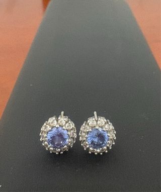 Pendientes de Plata con Circonita Azul