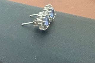 Pendientes de Plata con Circonita Azul