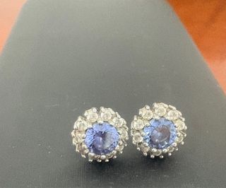 Pendientes de Plata con Circonita Azul