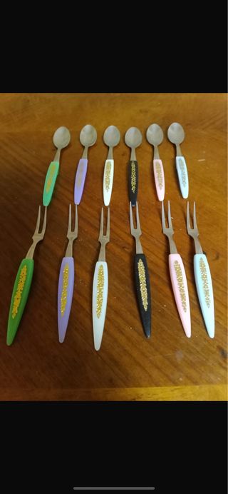 Set 6 forchettine e cucchiaini vintage