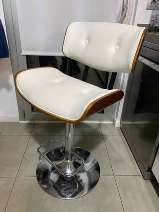 Juego 2 Taburetes Altos Cocina Madera y Metal