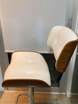 Juego 2 Taburetes Altos Cocina Madera y Metal