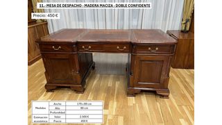 Mesa de Despacho Madera de caoba Doble Confidente