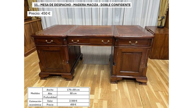 Mesa de Despacho Madera de caoba Doble Confidente