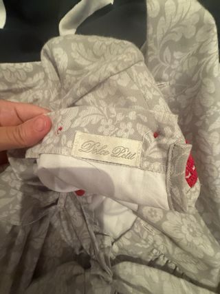 Vestido niña floral rojo y gris