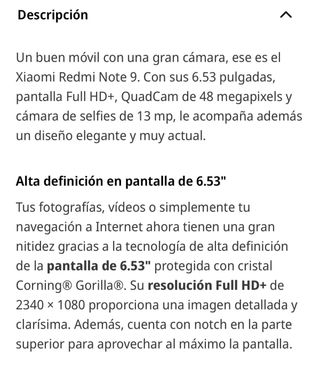 Xiaomi Redmi Note 9 Azul Turquesa