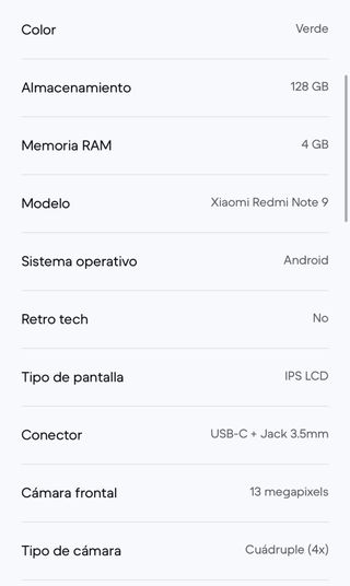 Xiaomi Redmi Note 9 Azul Turquesa