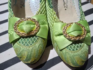 Zapatos de fallera verdes talla 35