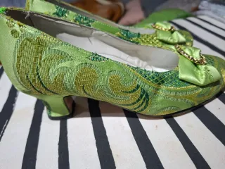 Zapatos de fallera verdes talla 35
