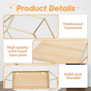 Set di cinque scaffali esagonali dorati