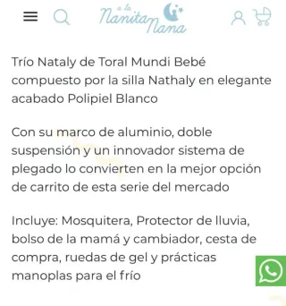 Trio Nataly Polipiel Blanco Mundi Bebé